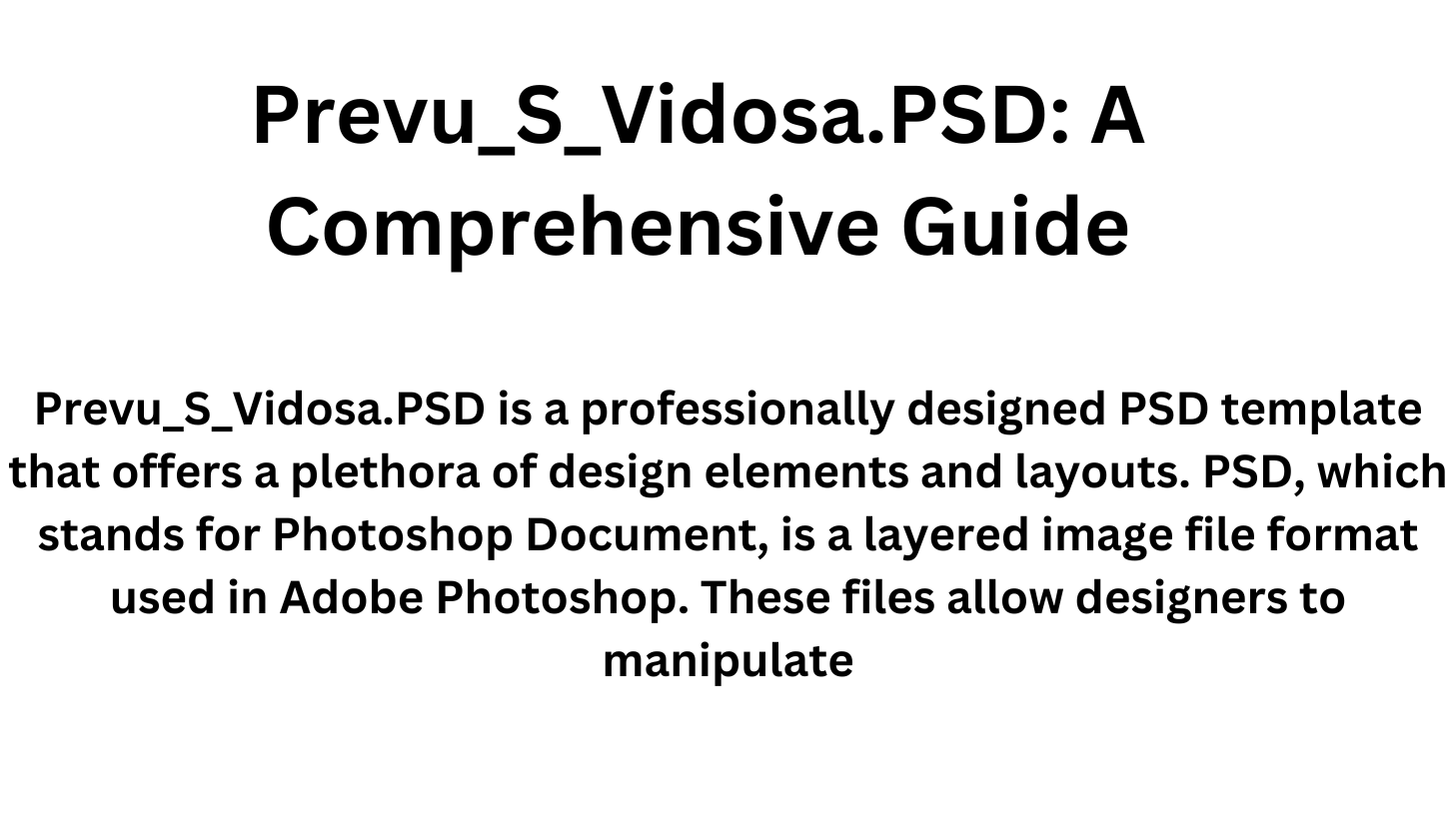 Prevu_S_Vidosa.PSD: A Comprehensive Guide